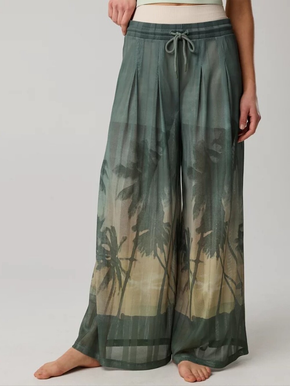 OFFLINE By Aerie Mesh Super Wide Leg Pant - ROYAL PALM - Picture 7 of 7